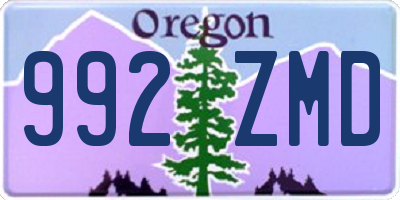 OR license plate 992ZMD