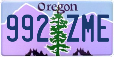 OR license plate 992ZME