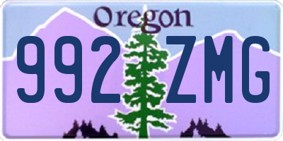 OR license plate 992ZMG