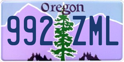 OR license plate 992ZML