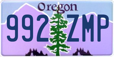 OR license plate 992ZMP