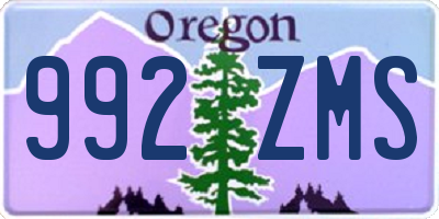 OR license plate 992ZMS