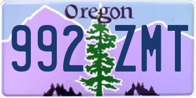 OR license plate 992ZMT