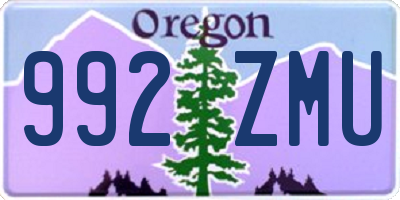 OR license plate 992ZMU