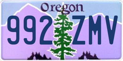 OR license plate 992ZMV