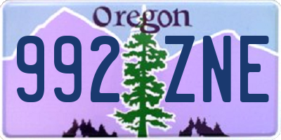 OR license plate 992ZNE