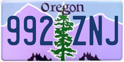 OR license plate 992ZNJ