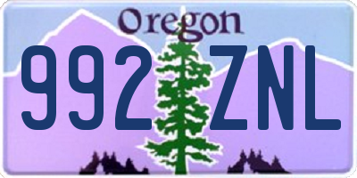 OR license plate 992ZNL