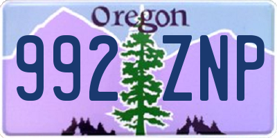 OR license plate 992ZNP