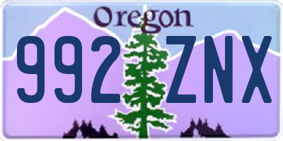 OR license plate 992ZNX