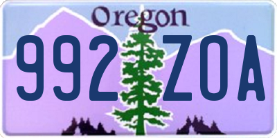 OR license plate 992ZOA