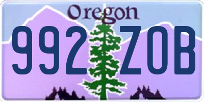 OR license plate 992ZOB