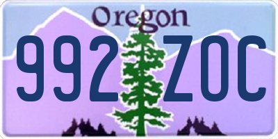 OR license plate 992ZOC