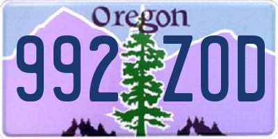 OR license plate 992ZOD
