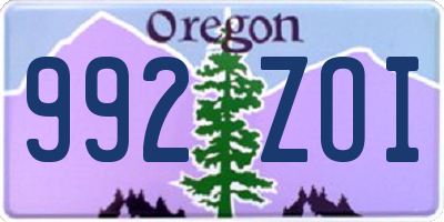 OR license plate 992ZOI