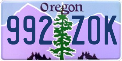 OR license plate 992ZOK