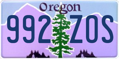 OR license plate 992ZOS