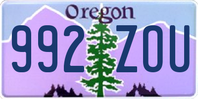 OR license plate 992ZOU