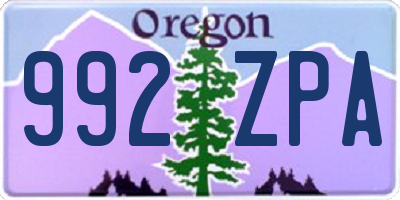 OR license plate 992ZPA