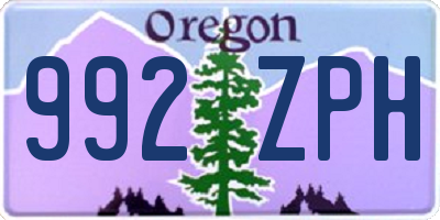 OR license plate 992ZPH