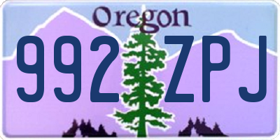 OR license plate 992ZPJ