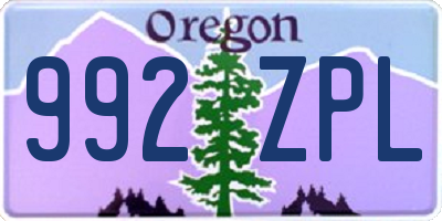 OR license plate 992ZPL