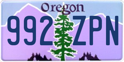 OR license plate 992ZPN