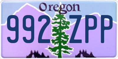 OR license plate 992ZPP