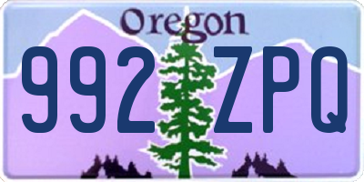 OR license plate 992ZPQ