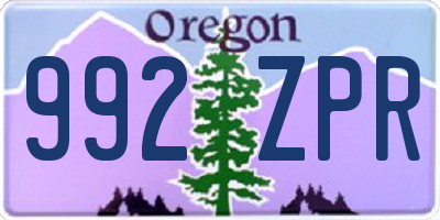 OR license plate 992ZPR