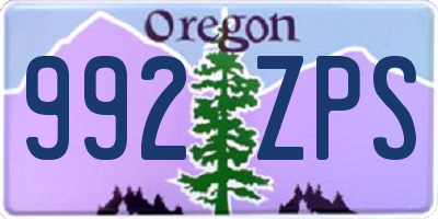 OR license plate 992ZPS