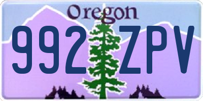 OR license plate 992ZPV
