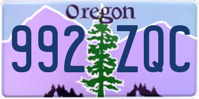 OR license plate 992ZQC