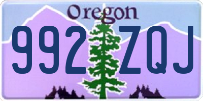 OR license plate 992ZQJ