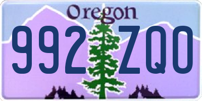 OR license plate 992ZQO