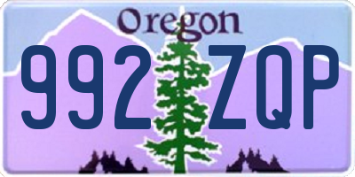 OR license plate 992ZQP