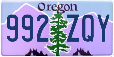OR license plate 992ZQY