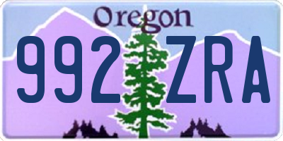 OR license plate 992ZRA