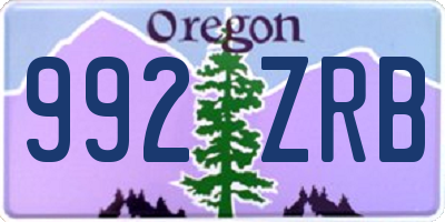 OR license plate 992ZRB