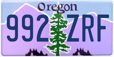 OR license plate 992ZRF