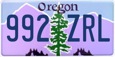 OR license plate 992ZRL