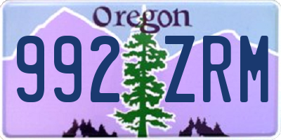 OR license plate 992ZRM