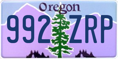 OR license plate 992ZRP