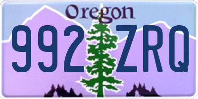 OR license plate 992ZRQ