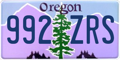 OR license plate 992ZRS