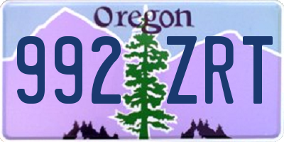OR license plate 992ZRT