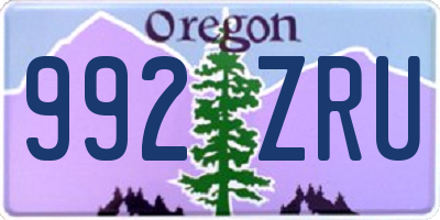 OR license plate 992ZRU