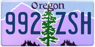 OR license plate 992ZSH