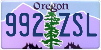 OR license plate 992ZSL