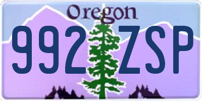 OR license plate 992ZSP